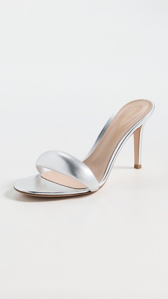 Bijoux Mules 85mm Nappa Silk_Silver