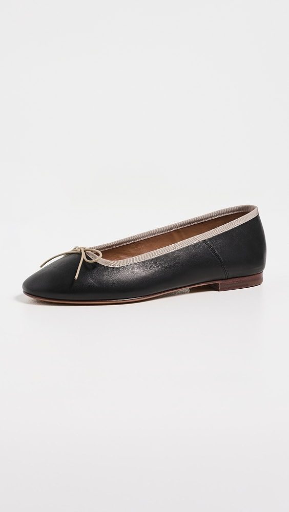 Mansur Gavriel Dance Ballerina Flats_Black / Crema