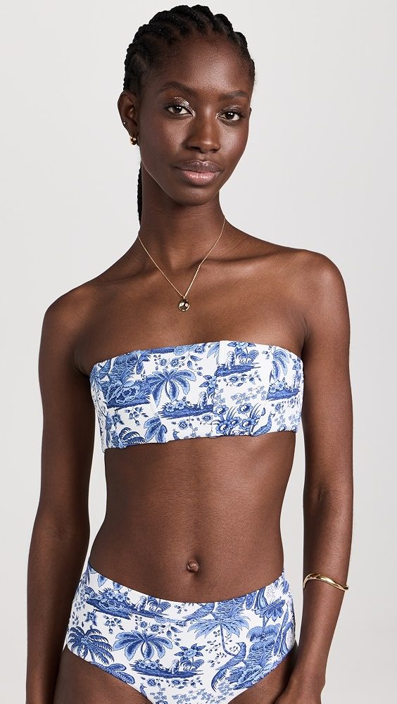STAUD Mala Bikini Top_Blue Toile