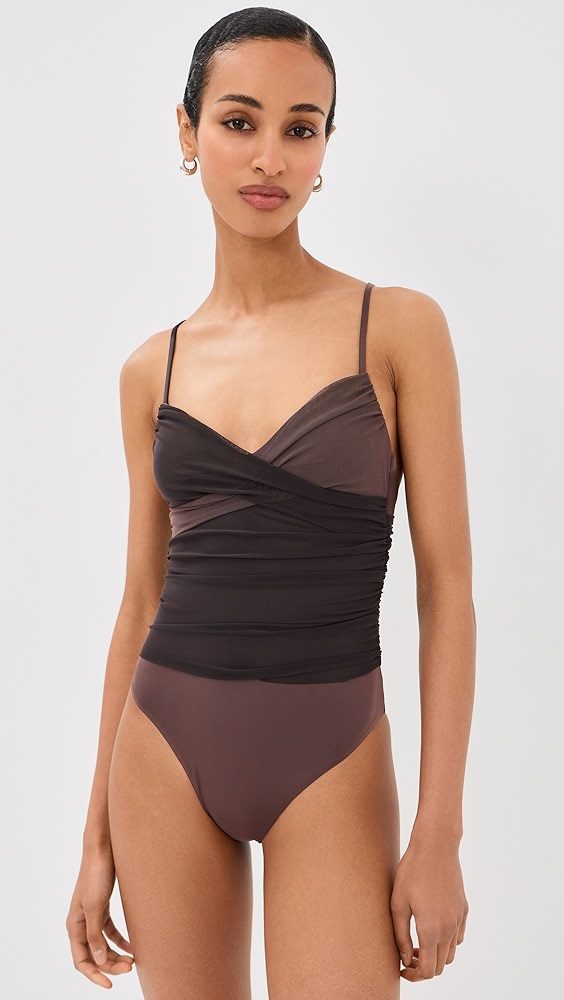 STAUD La Mer One Piece_Espresso / Dark Chocolate