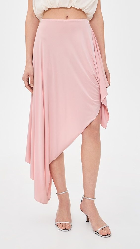 Asymmetrical Blush Midi Skirt_Blush