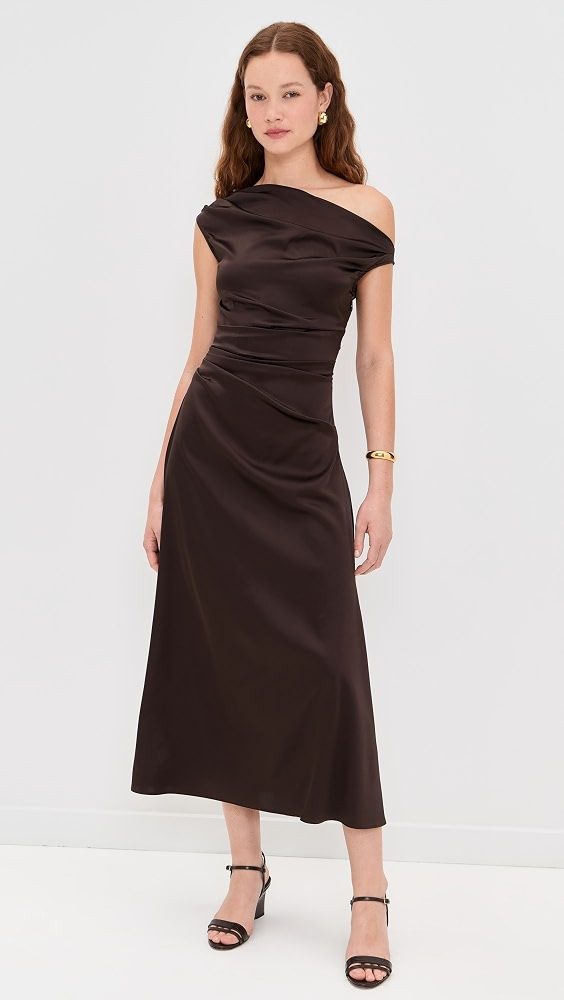 STAUD Phare Silk Dress_Earth