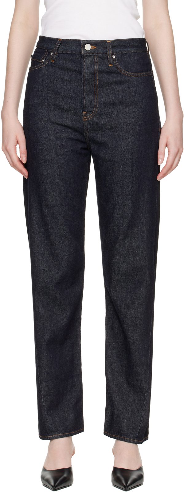 TOTEME Blue Twisted Seam Full Length Jeans 262771F069006