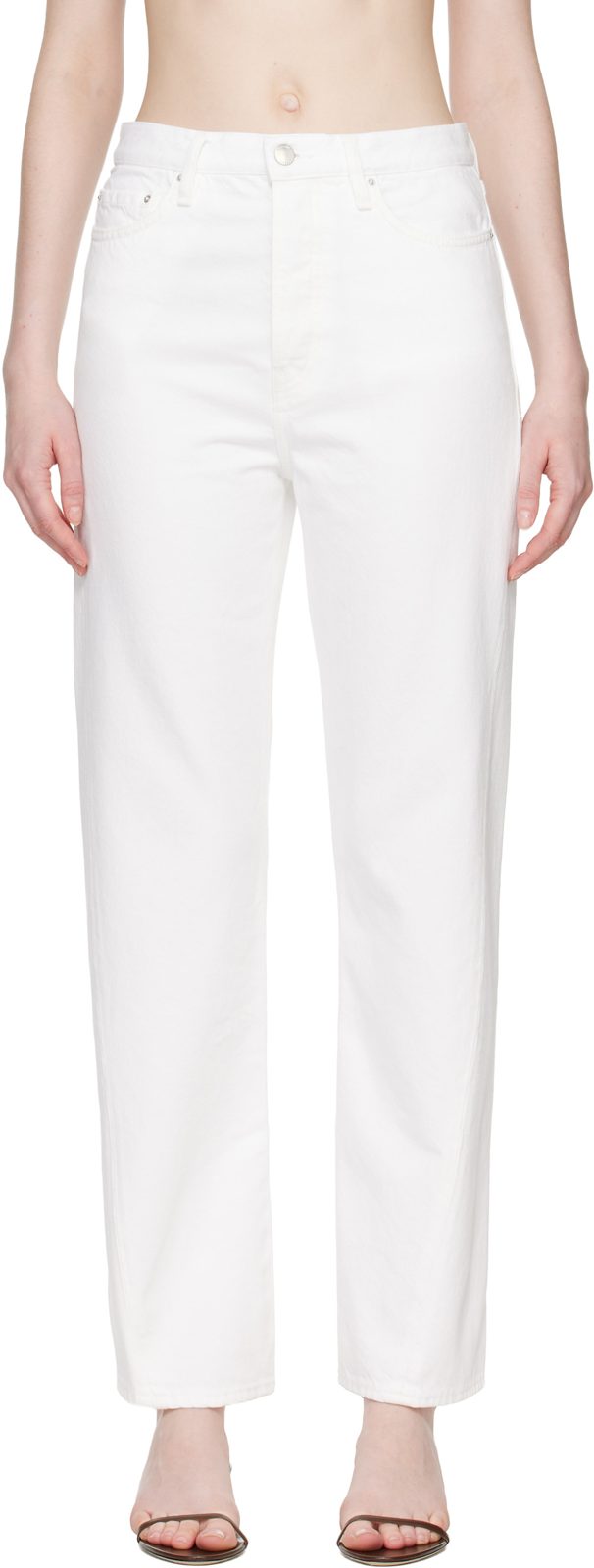 TOTEME White Twisted Seam Full Length Jeans 262771F069005