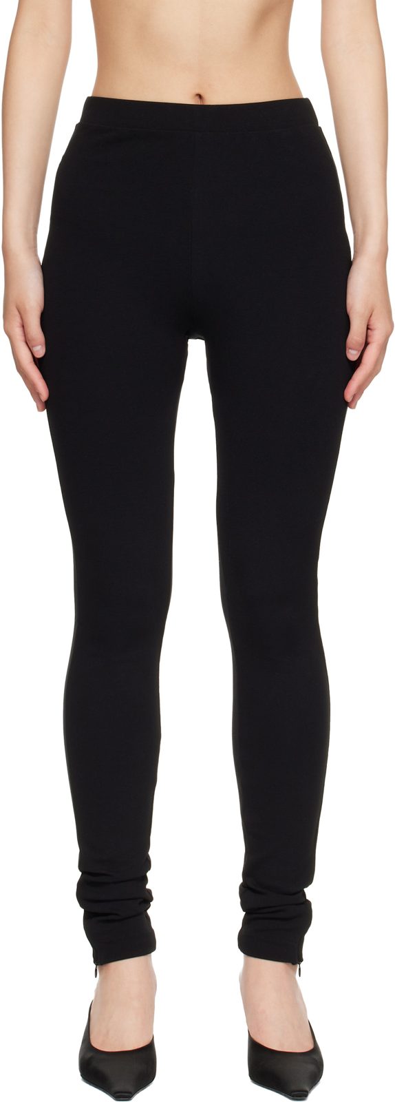 TOTEME Black Zip Leggings 262771F085000
