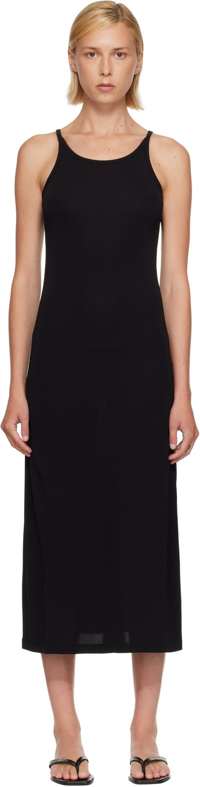TOTEME Black Fluid Slip Maxi Dress 261771F055016