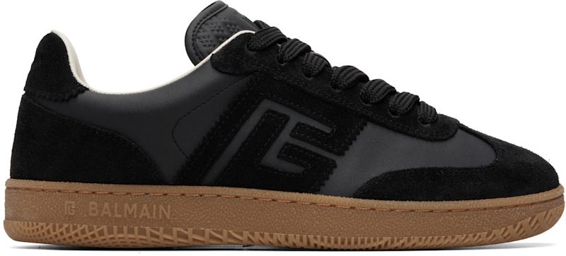 Black Suede & Smooth Leather [발망] Swan Sneakers 262251F128002