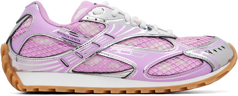 Pink & Silver Orbit Sneakers 261798F128007