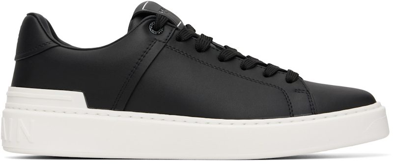 Black B-Court Calfskin Sneakers 262251M237000