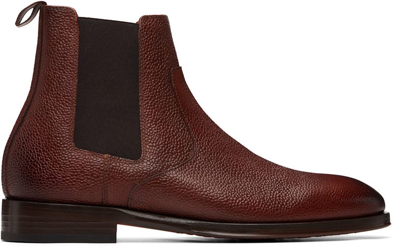 Paul Smith Brown Grain Leather Lawson Chelsea Boots 262260M223000