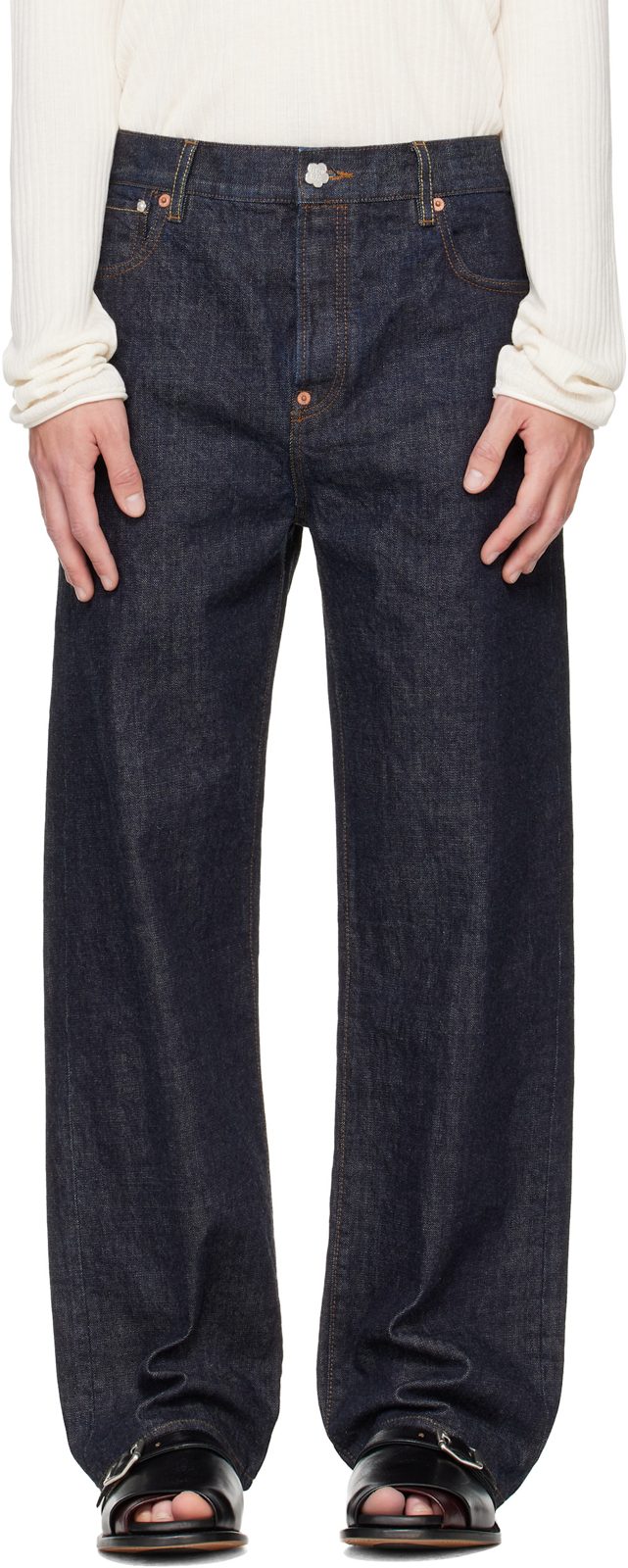 Navy [겐조] Paris Tulip Straight Fit Jeans 262387M186001