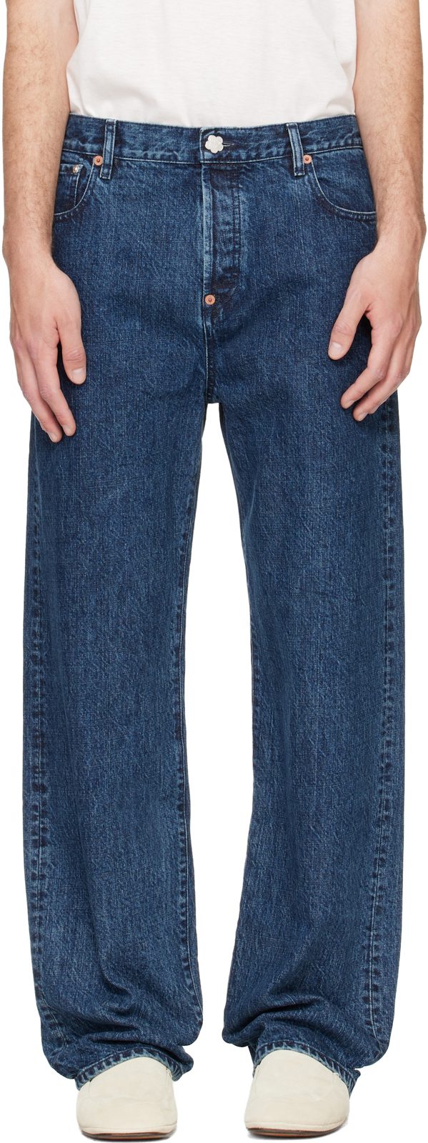 Blue [겐조] Paris Signature Straight Fit Jeans 262387M186000