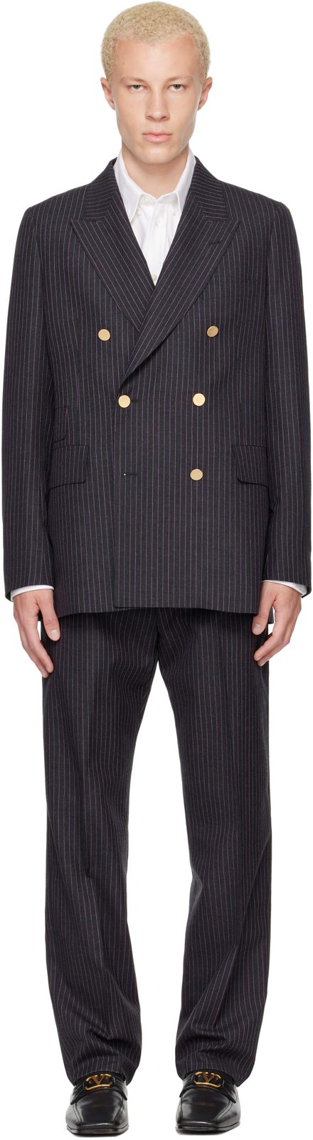 Paul Smith Brown Double-Breasted Suit 262260M196001