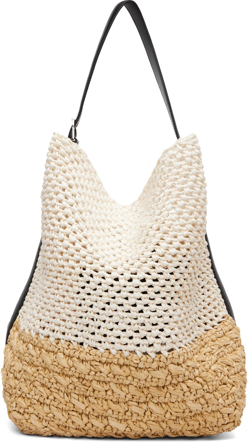 TOTEME Beige & [오프화이트] Belted Paper Raffia Tote 262771F049002