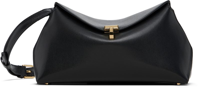 TOTEME Black T-Lock Leather Clutch 262771F044003