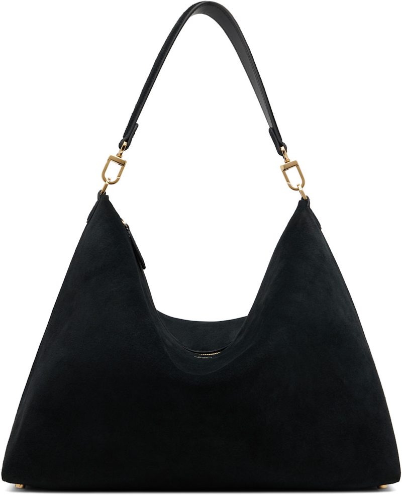 TOTEME Black Medium Bevel Suede Bag 262771F048005