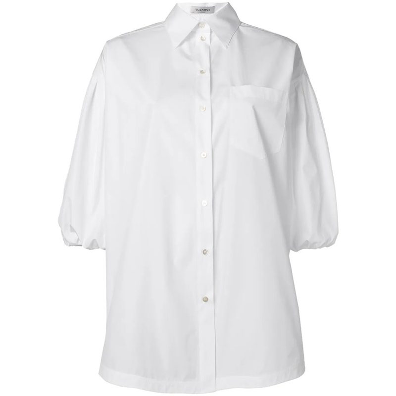 Garavani Garavani Puff Sleeve Poplin Shirt_White