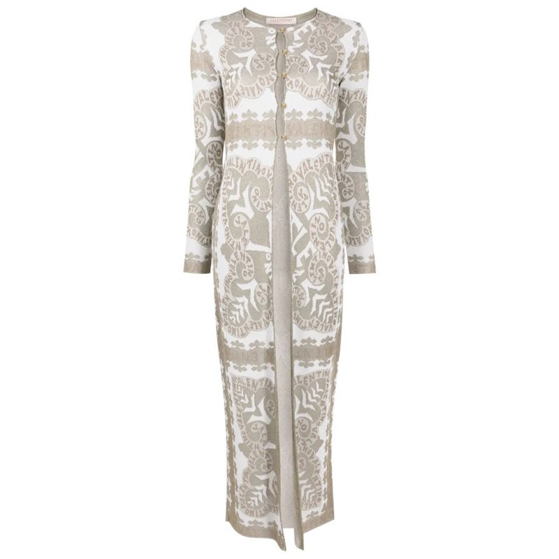 Garavani Garavani Geometric-Print Metallic-Finish Cape_Multi-Color