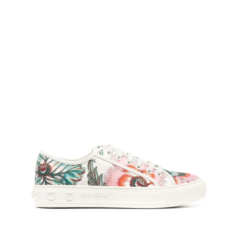 Borg Floral Print Sneakers In Multicolor_Multicolor