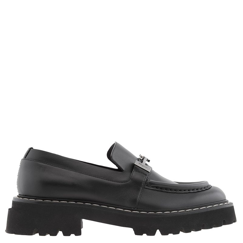 Salvatore Mens Naval Gancini Ornament Moccasin In Black_Black