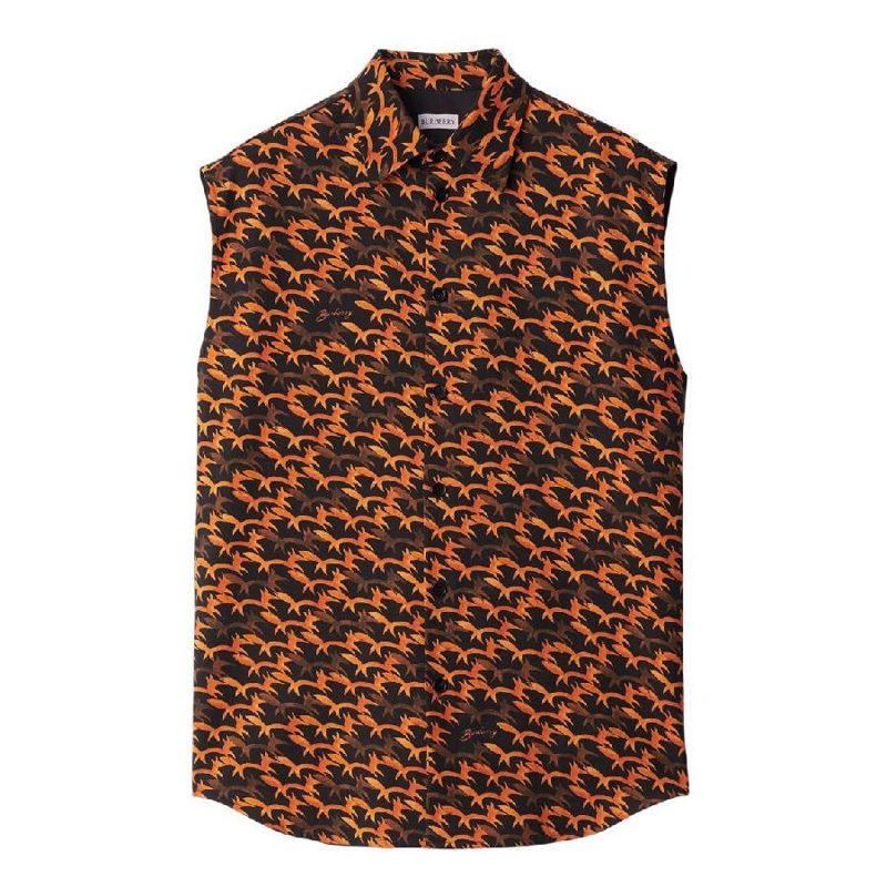 Abstract-Print Wool Sleeveless Shirt_Black Ip Pattern
