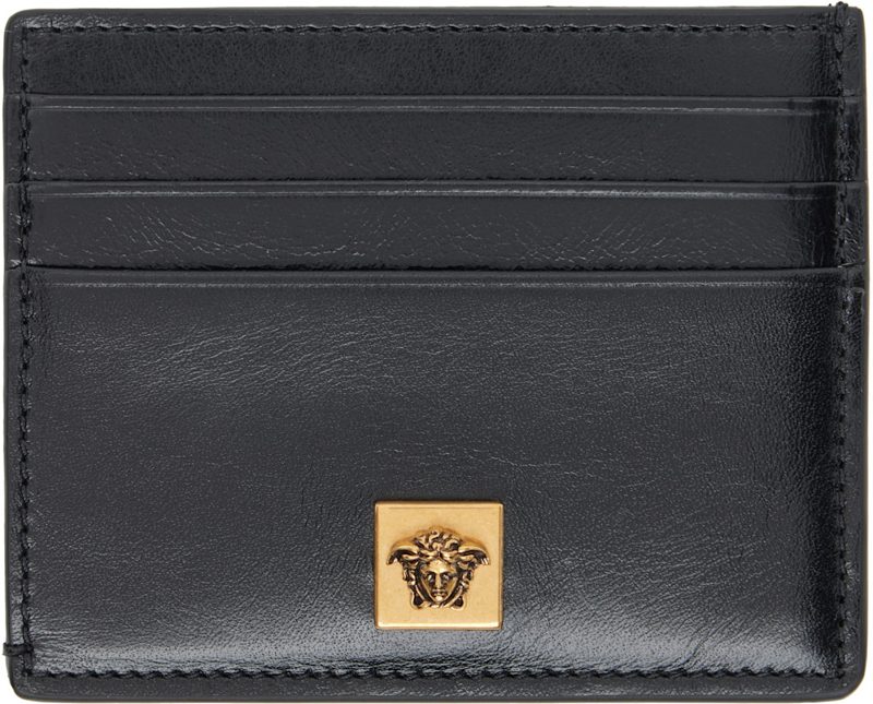Black Severine Leather Card Holder 262404M163001