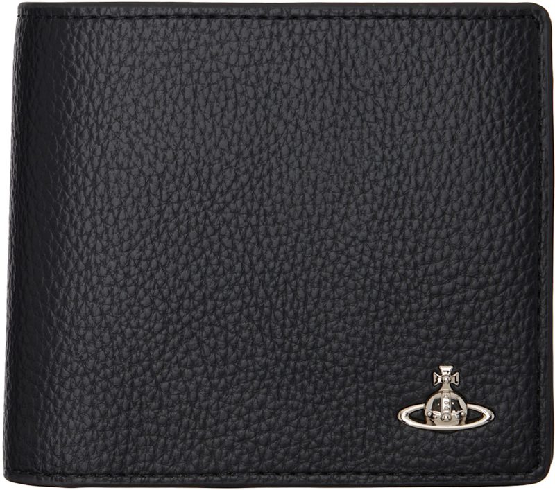 Black Faux-Leather Man Coin Pocket Wallet 262314M164004
