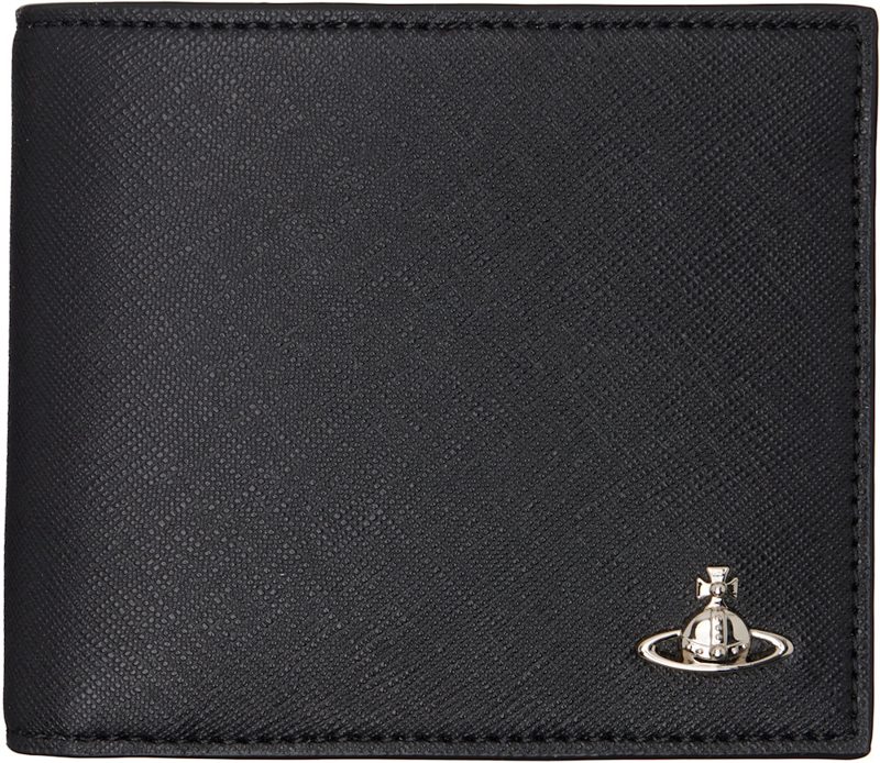 Black Faux-Leather Man. Billfold Wallet 262314M164000