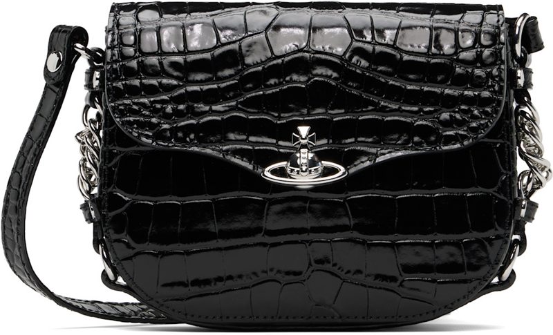 Black Hunter Flap Crossbody Bag 262314M170009