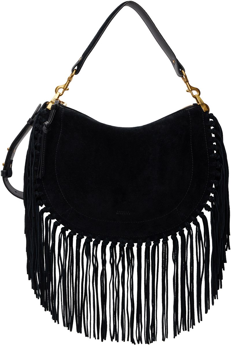 Black Oskan Soft Zip Fringes Bag 262600F048010