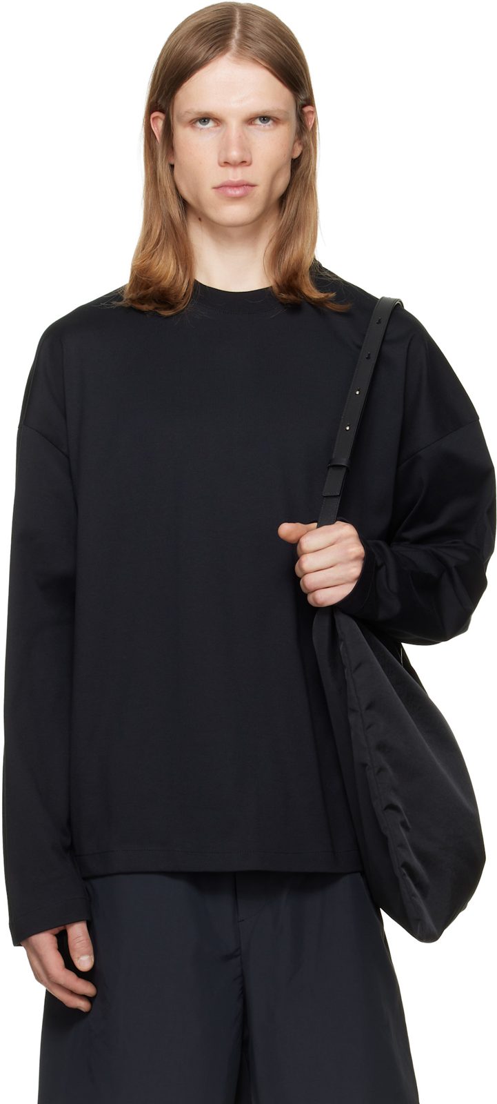 Black Cotton Crew-Neck T-shirt 262249M213005