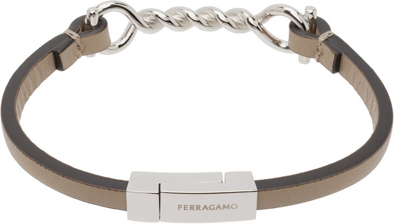 Gancini Leather Bracelet 262270M142007