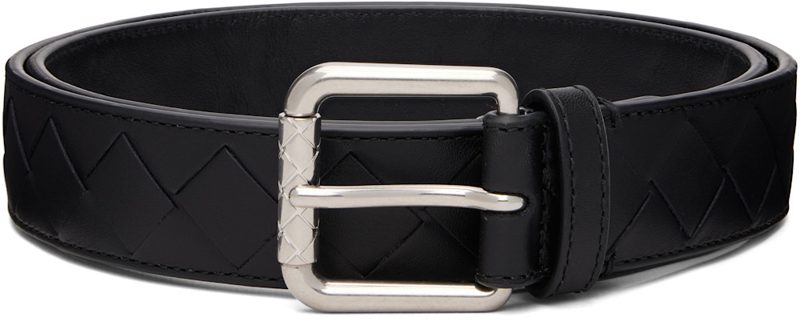 Black Intrecciato Belt 261798M131002
