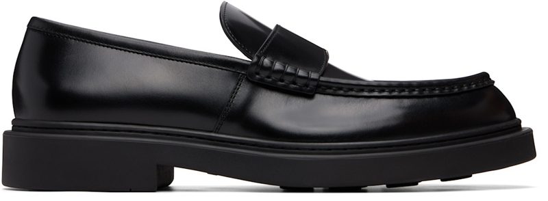 Black Calfskin Loafers 262249M231000