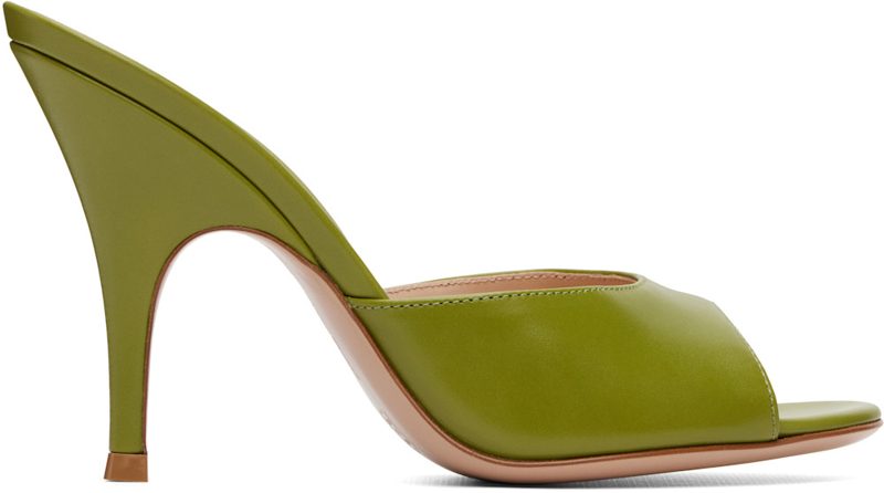 Green Sofia Mule Heeled Sandals 262090F125015