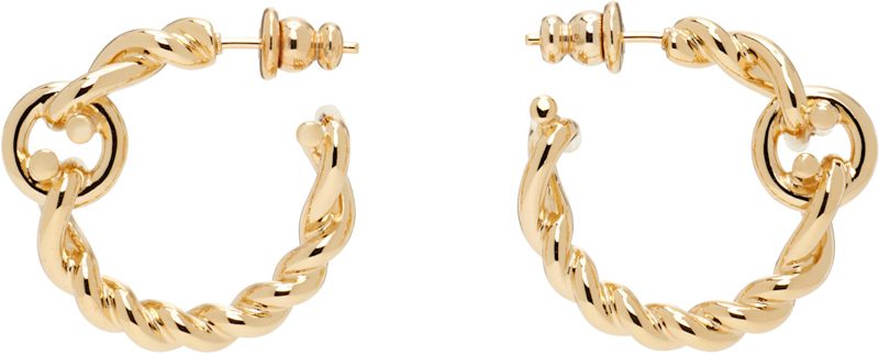 Twisted Chain Gancini Hoop Earrings 262270F022001