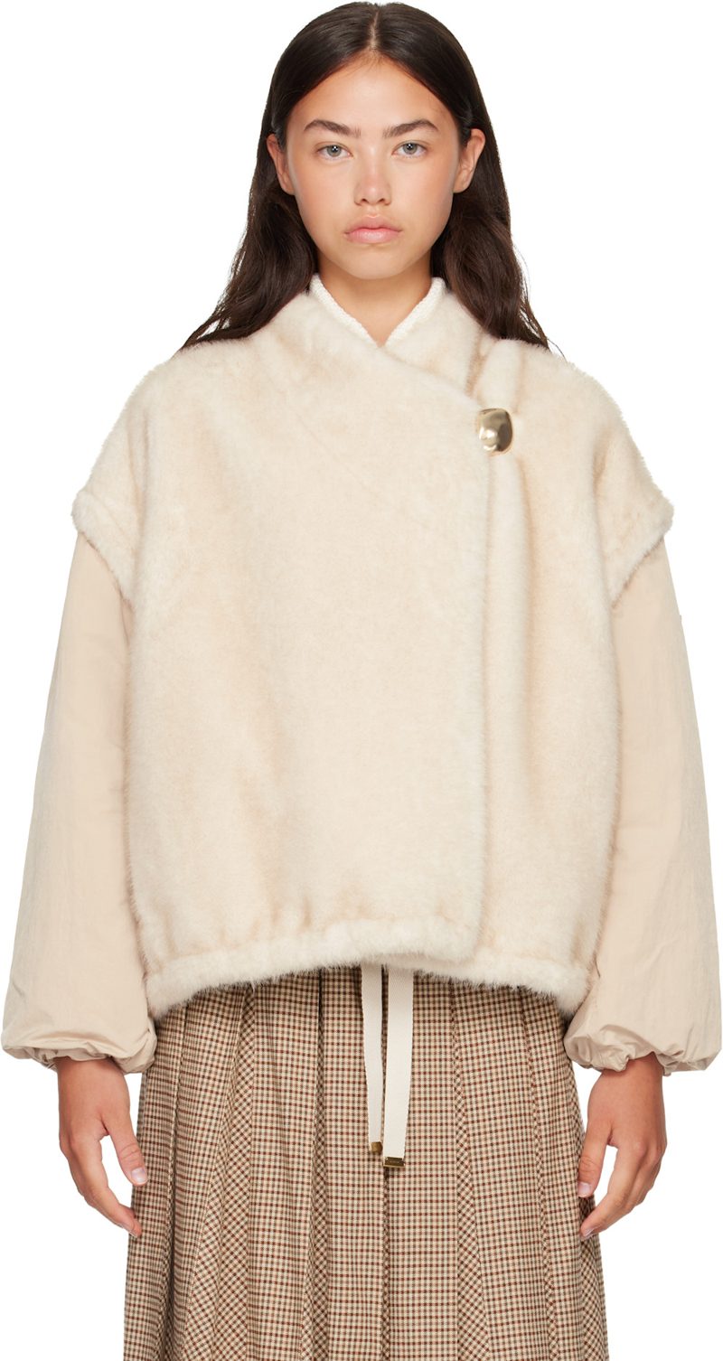 오프화이트 Chardonneret Faux-Fur Jacket 262111F063000