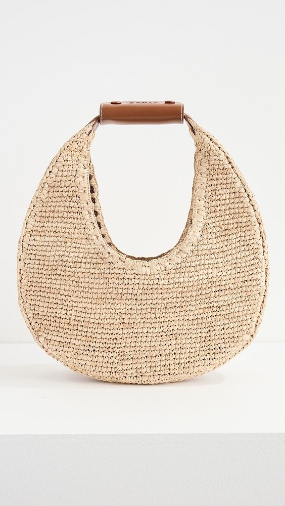 STAUD Moon Raffia Tote Bag_Natural / Tan