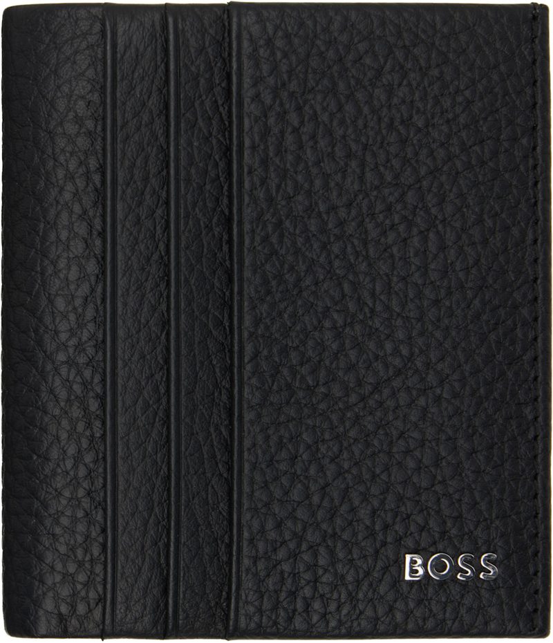 Black Grained Leather Wallet 262085M164008