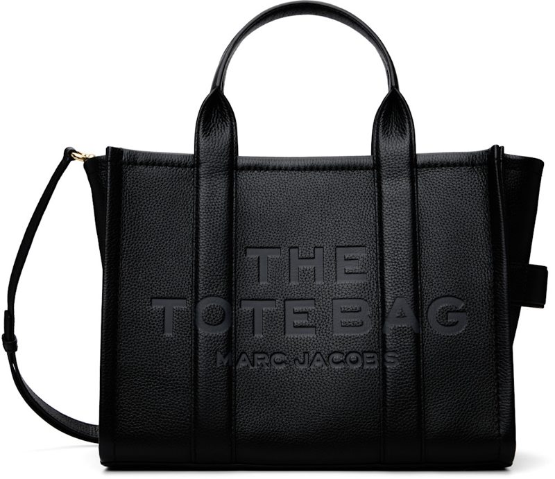 Black The Leather Medium Tote 262190F049030