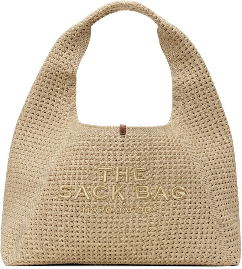 Beige The Crochet Sack Tote 262190F048022