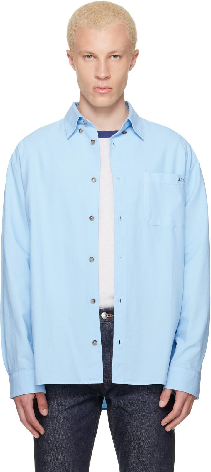 Blue Mateo Logo Shirt 261252M192042