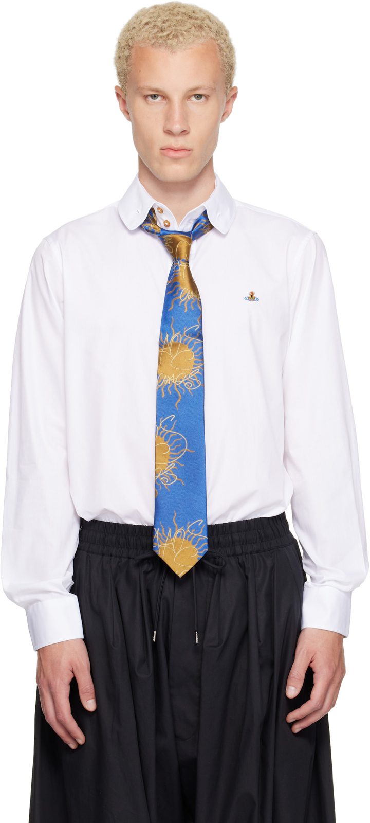White Two Button Krall Shirt 262314M192012