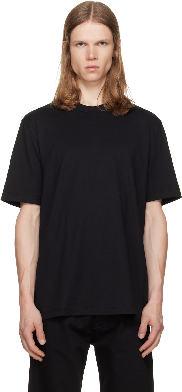 Three-Pack Black Crew-Neck Cotton T-shirts 262085M213003