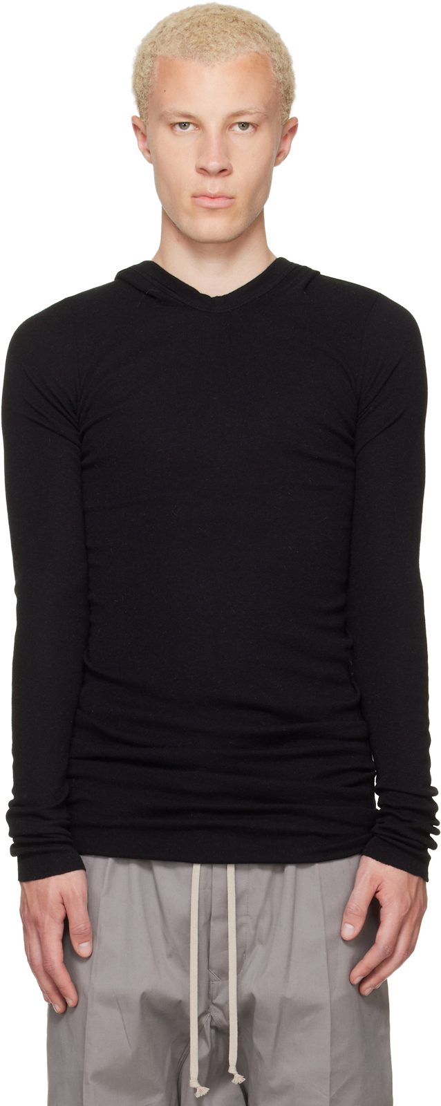 Black Tower Rib LS Hoodie 262232M202017