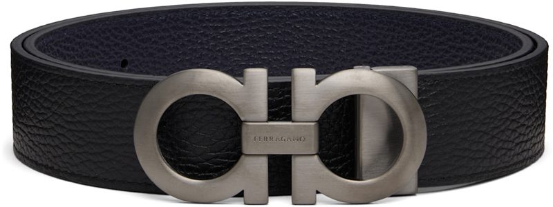 Black Reversible & Adjustable Gancini Belt 262270M131016