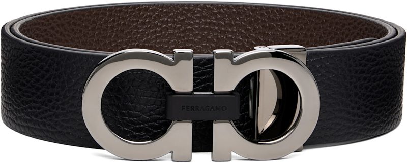 Black Reversible & Adjustable Gancini Belt 262270M131014