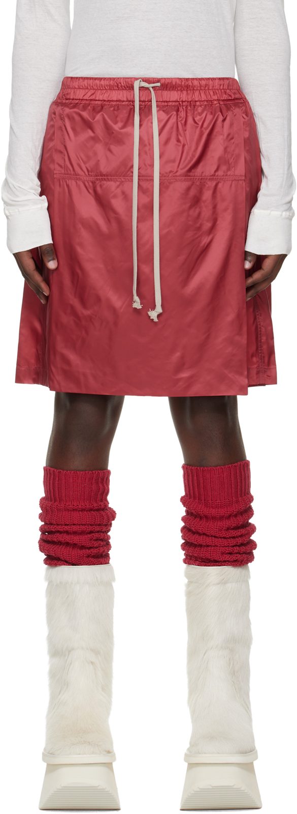 + [릭 오웬스] Red Kilt Shorts 261232M193002