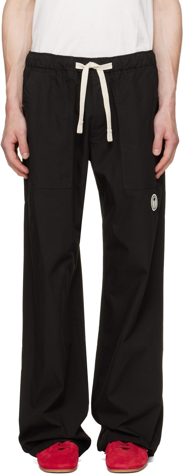 Black Tree Logo Loose Trousers 261695M191003