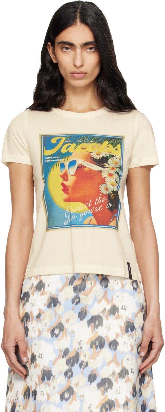 오프화이트 Sun Poster Femme T-shirt 262190F110003